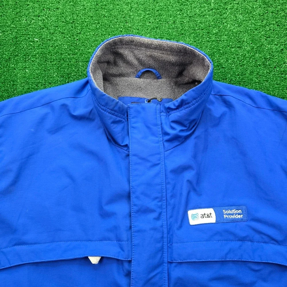 AT&T Solution Provider Jacket Mens XL Blue Lands End‎ Fleece Employee Uniform